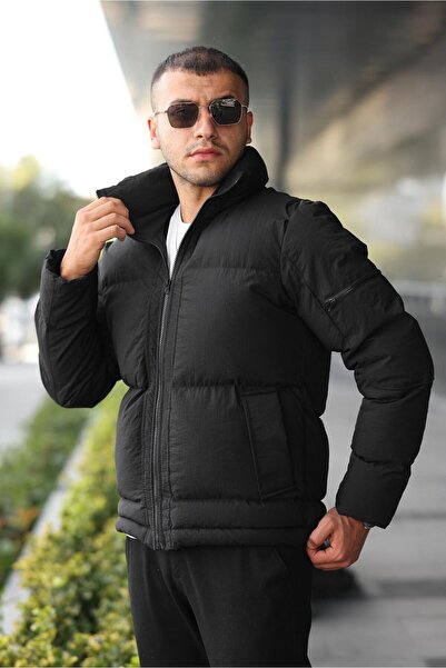 İBOSS MODA New Season Crinkle Fabric Water Repellent Men's Puffer Jacket