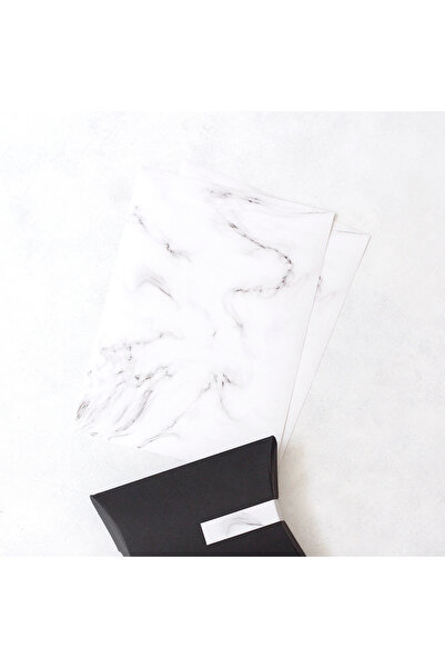 Bimotif Beyaz mermer desenli şerit sticker, 20 adet (1 sayfa)