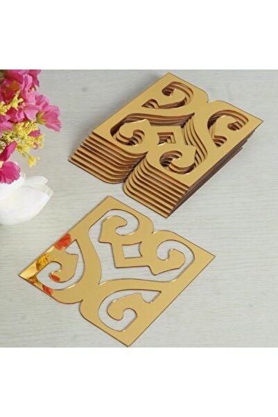 Slasa 10 قطع من ملصقات الحائط العاكسة المصنوعة من الأكريليك باللون الذهبي الع...