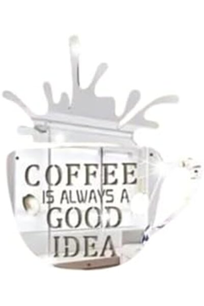 Slasa Reflective Silver Acrylic Wall Sticker by - Coffee is Always a Good Idea