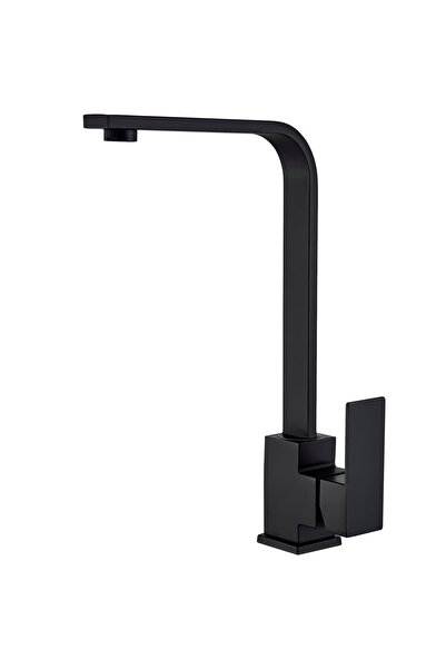 Sanlux Baterie Bucătărie Minimalistă – Negru Mat, Cadru Pătrat, Monocomandă VST59