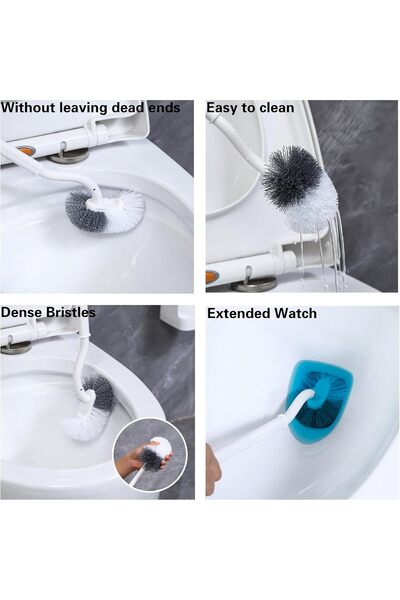 Yelejoy Toilet Brush with Ventilated Drying Holder, Non-Slip Base, Wall Mount...