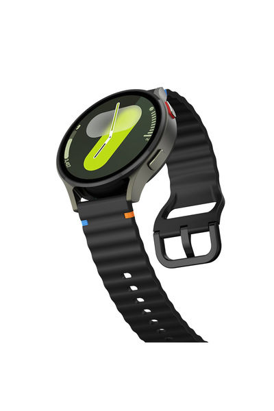 redmud teknoloji Xiaomi Mi Watch S1-Mi Watch S1 Active İle Uyumlu (22 mm)Dalgalı Dikiş Detaylı Silikon Saat Kordonu