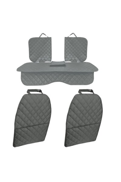 Metru Patrat Set 3 auto seat protections, quilted, universal, gray, washable, waterproof, armrest cutout and 2 se