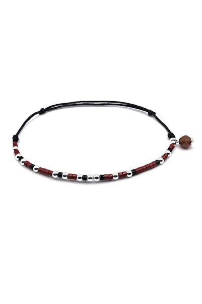 Lexy's Boutique Bratara cod Morse, zodia Capricorn, margele Miyuki, margele din Argint 925 si Granat