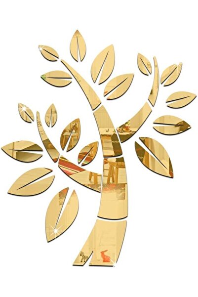 Slasa Reflective Wall Stickers from - Tree Design in Elegant Gold (40 × 48 cm) | Acrylic Mirror Eff