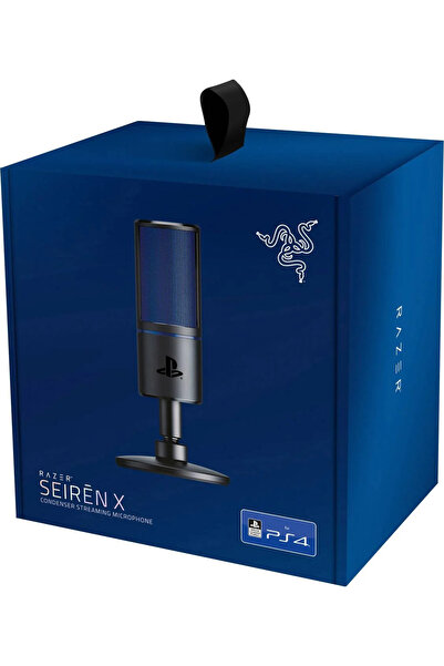 RAZER Seiren X لجهاز PlayStation - ميكروفون مكثف USB للبث على PS4) أسود-أزرق