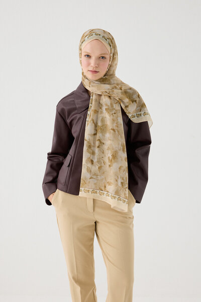 cs camellia scarf Şal Tokyo Rami - Bej