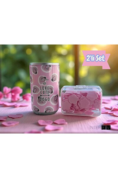 INTEREV مجموعة من 2 - مناديل مبللة وصابون ورقي في علبة - مجموعة للرحلات المدرسية والنزهات والسفر