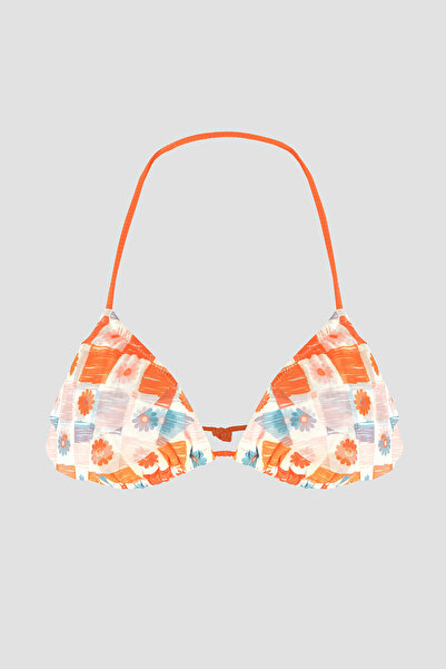 LOYA Turuncu Daisy Forest Üçgen Tek Üst Bikini