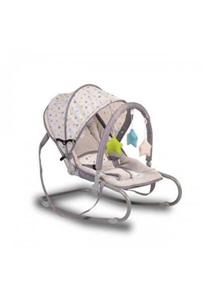 Moni Balansoar pentru bebeluși Lulu Gri, 0-9 kg, Spătar reglabil și Arc de jucărie