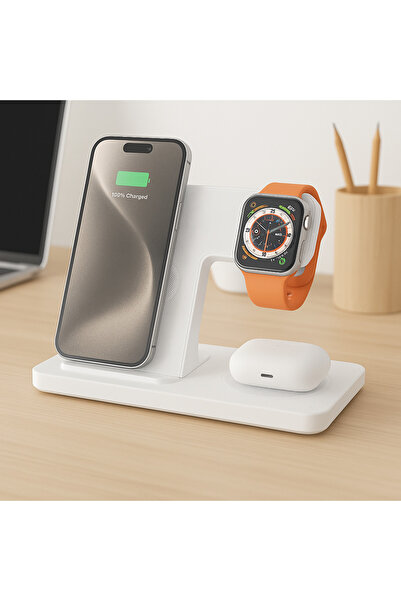 OEM Statie de Incarcare Wireless 3-in-1, Incarcare inteligenta & rapida pentru toate device-urile tale!