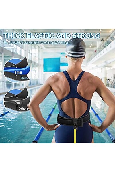 Arabest Swim Training Belt, 4M Bungee Cord Resistance Bands, Tether Stationary Swimming, Harness Sta