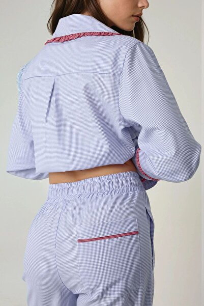 Hiccup Set de pijamale din bumbac cu guler cămașă în carouri