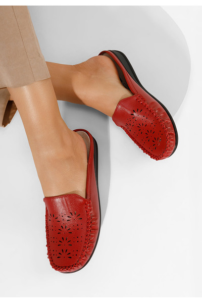 B T Shoes Červené šľapky dámske Pianura