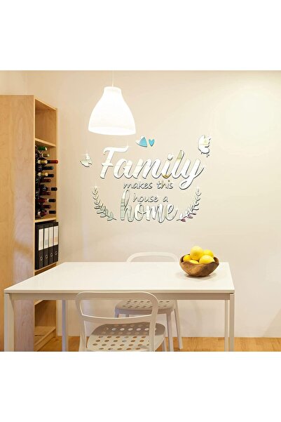 Slasa 3D Acrylic Wall Stickers (35 x 55 cm) - Quote 'Family Make This a Home' with Butterflies, Hear