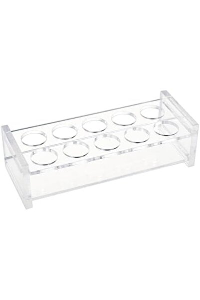 Slasa حامل أنابيب اختبار أكريليك شفاف من SLASA، 10 مقابس لأنابيب 5 مل، منظم شفاف 12.5