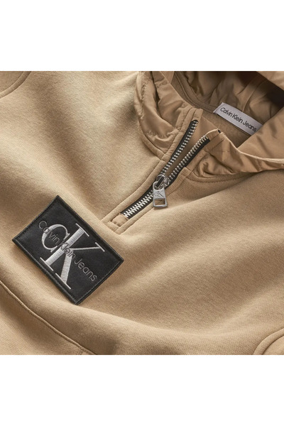 Calvin Klein QUILTED MIX MEDIA HO Erkek Kahverengi Hoodie