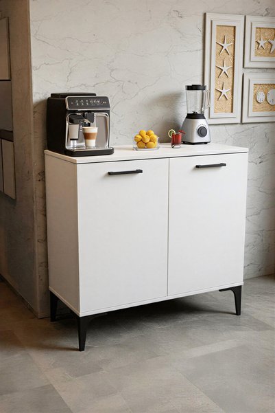 Moonlife Mobilya Viola 2 Kapaklı Mutfak,Kiler Dolabı,Kahve Köşesi Çok Amaçlı Dolap