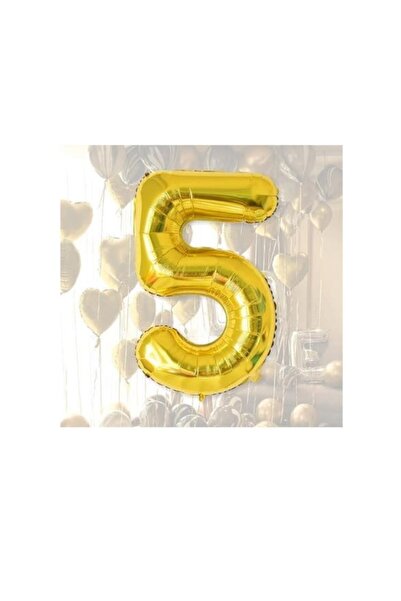 OEM Balon party, folie metalizata, auriu, 40 cm, cifra 5