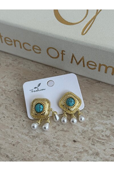 LUXSTONE Blue Stone Gold Earrings