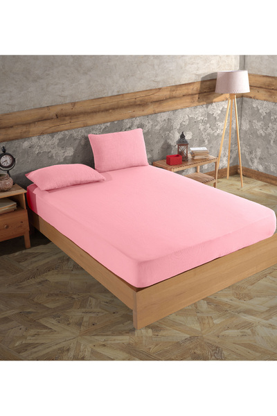 destinyhometex 100% Cotton 2-Layer Muslin Fitted Sheet and 2 Pillowcases / Single - Double - King Size