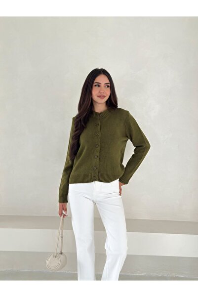 DONNA LISSA Women's Oversize Buttoned Knit Cardigan