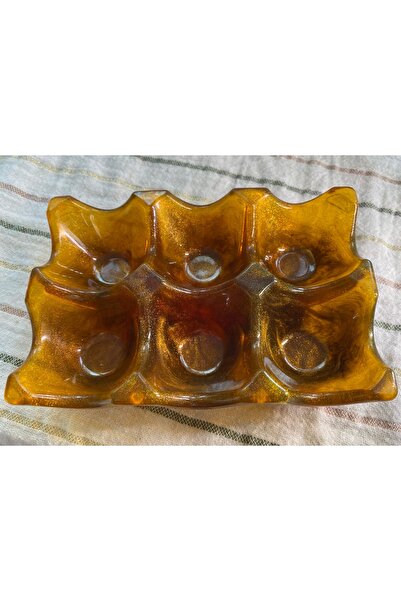 Phellos Vintage Amber Handmade Multi-Purpose – Egg Storage, Jewelry Box, Flower Pot and Tray