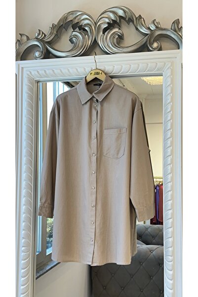 Invee Thin Denim Shirt - Beige