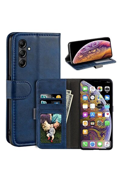 m.tk moveteck Samsung Galaxy A17 5g Kılıf 360 Tam Kaplar Deri Dokulu Kapaklı Cüzdan Standlı Kartvizitli Kopçalı