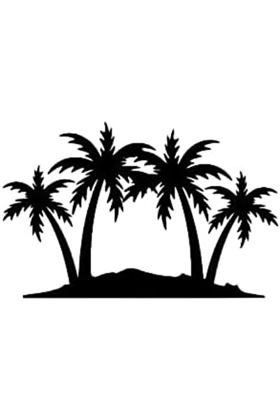 Slasa لوحة فنية جدارية من الأكريليك بتصميم أشجار النخيل - 23 × 14.7 بوصة، لون...