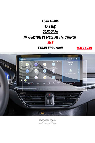 UniqAnatolia واقي شاشة غير لامع متوافق مع نظام الملاحة والوسائط المتعددة لسيارة فورد فوكس 2023-2024