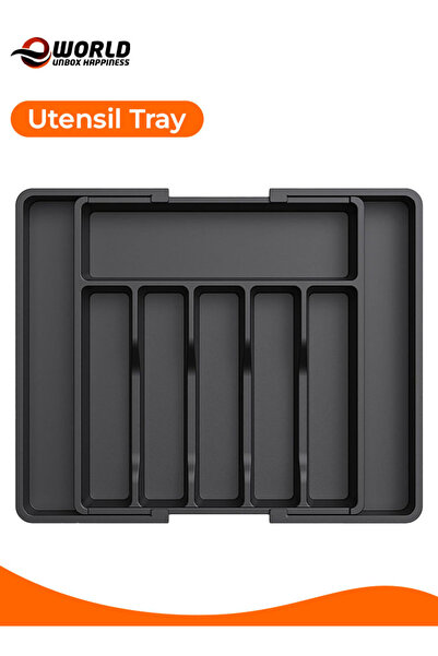 Eworld Expandable Silverware Drawer Organizer – BPA-Free Utensil Tray, Adjust...