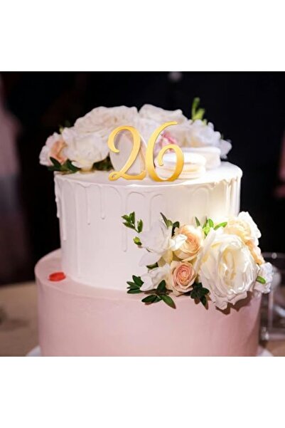 Slasa 10 Pieces of Gold Reflective Acrylic Cake Toppers (0-9) - Reusable for Cake Decoration and DIY Craft