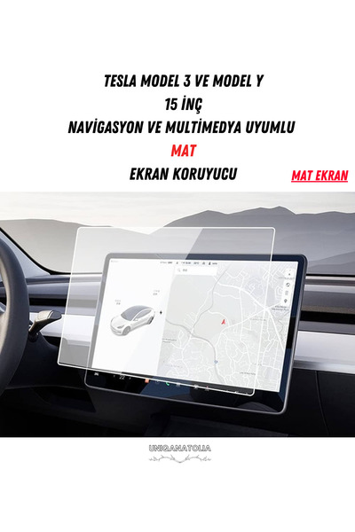 UniqAnatolia واقي شاشة متوافق مع نظام الملاحة والوسائط المتعددة لسيارات تسلا موديل 3 وموديل Y