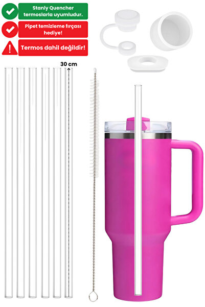 Yenigeldi 10 Pieces Stnly Quencher Compatible 30 40 oz Straw Lid Stopper Set Leak Proof Replacement Cup Accessories