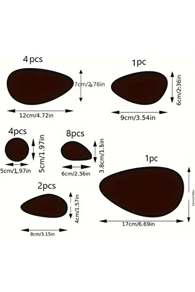 Slasa 20 Pieces of 3D Acrylic Reflective Wall Stickers Pebble-Shaped by