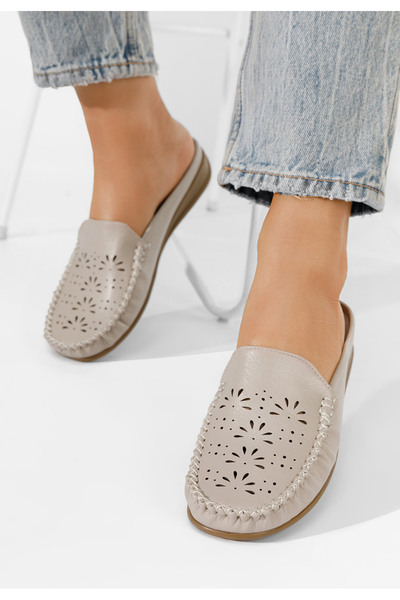 B T Shoes Béžové dámské dřeváky Pianura