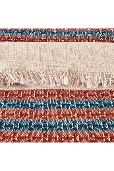 Evidea Soft Maroon Double Bedspread - Ecru / Red - 200X230 cm