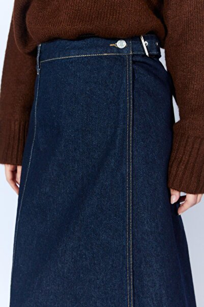 TENA Women's Rins Washed Side Buckle Anvalop Jean Skirt