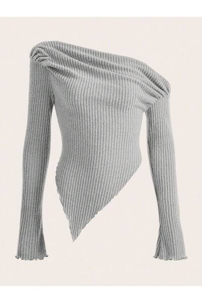 MOONBULL ΓΥΝΑΙΚΕΙΑ ΑΣΥΜΜΕΤΡΙΚΗ ΜΠΛΟΥΖΑ ΜΕ ΠΛΕΥΡΙΚΟ ΣΟΥΡΑΣΜΑ, ΧΕΙΜΕΡΙΝΗ ΒΑΜΒΑΚ...