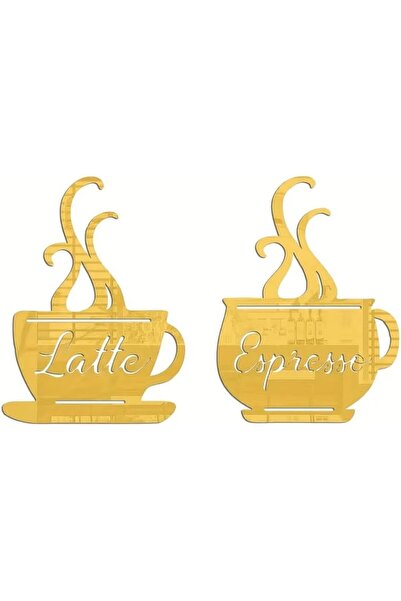Slasa Golden Acrylic Wall Stickers - Latte & Espresso Design