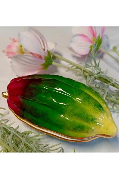 BY.RAYKA PORSELEN El Dekor Cocoa Bean Special Series Porcelain Hand Painting Presentation Plate