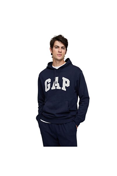 GAP Hanorac cu glugă pentru bărbați V-Frch Ft Heritage Logo Po ALBASTRU ÎNCHIS