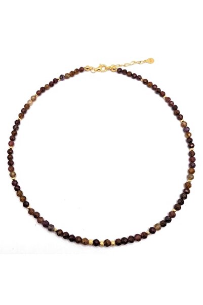 Lexy's Boutique Colier ajustabil, argint 925 placat aur 24k, Lexy's Boutique, pietre semipretioase rubiin, max. 43.5