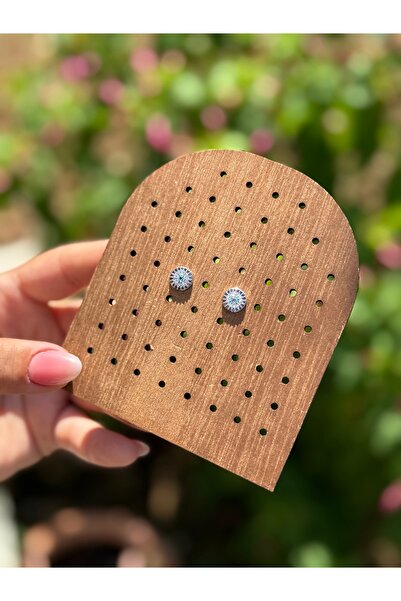 Roha Çelik Silver Taşlı Nazar küpe