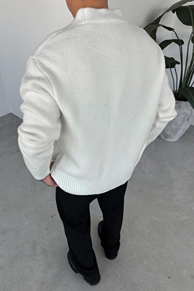 HAFKAGİYİM Ekru Basic Soft Relaxed Hırka