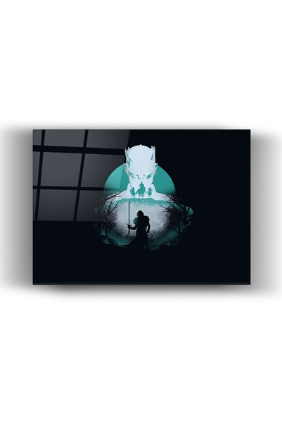 Nooraa Tablou digital cu tematică nocturnă – Figură de războinic și mască – D...
