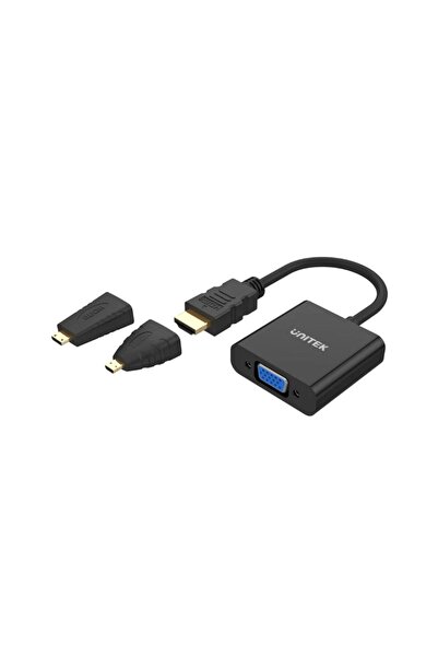 Unitek HDMI to VGA Adapter with 3.5mm for Stereo Audio plus Mini & Micro HDMI Adapter | Y-6355