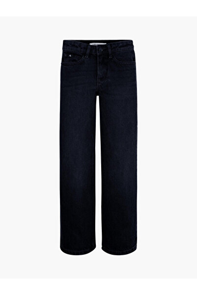 Calvin Klein WIDE LEG WASHED BLAC Kadın Antrasit Kot Pantolon